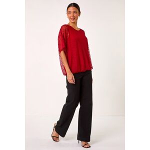 Roman Spot Burnout Detail Mesh Top 10 female Roman Spot Burnout Detail Mesh Top 10 female