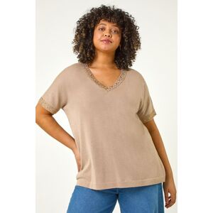 Roman Curve Sparkly V-Neck Knit Top 26-28 female Roman Curve Sparkly V-Neck Knit Top 26-28 female