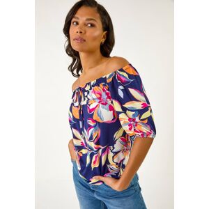 Roman Floral Print Bardot Stretch Top 10 female Roman Floral Print Bardot Stretch Top 10 female