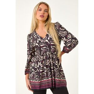 Roman Petite Floral V-Neck Tunic Stretch Top 14 female Roman Petite Floral V-Neck Tunic Stretch Top 14 female