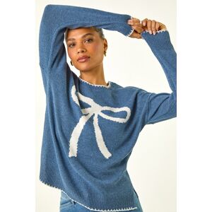 Roman Contrast Stitch Bow Knit Jumper 14 female Roman Contrast Stitch Bow Knit Jumper 14 female