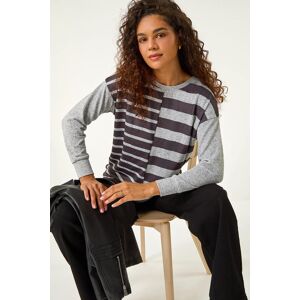 Roman Contrast Stripe Ribbed Snit Top 12 female Roman Contrast Stripe Ribbed Snit Top 12 female