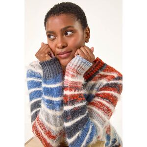 Roman Fluffy Striped Curve Hem Jumper 20 female Roman Fluffy Striped Curve Hem Jumper 20 female