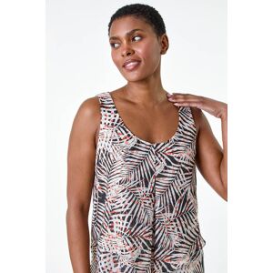 Roman Tropical Leaf Asymmetric Vest Top 10 female Roman Tropical Leaf Asymmetric Vest Top 10 female