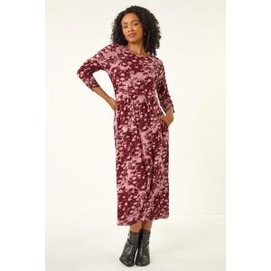 Roman Petite Floral Abstract Stretch Midi Dress 14 female Roman Petite Floral Abstract Stretch Midi Dress 14 female