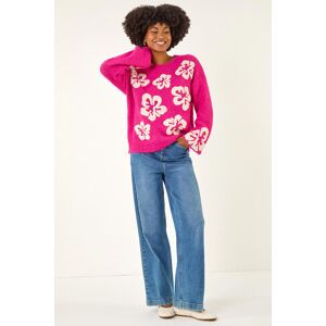 Roman Floral Crew Neck Knit Jumper one size female Roman Floral Crew Neck Knit Jumper one size female