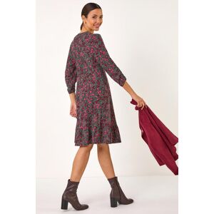 Roman Disty Floral Print V-Neck Stretch Dress 12 female Roman Disty Floral Print V-Neck Stretch Dress 12 female