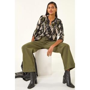 Roman Abstract Print Pintuck Stretch Top 14 female Roman Abstract Print Pintuck Stretch Top 14 female