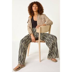 Roman Mono Print Wide Leg Stretch Trouser 12 female Roman Mono Print Wide Leg Stretch Trouser 12 female