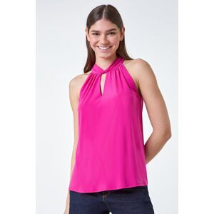 Roman Twist Neck Tie Back Stretch Top 20 female Roman Twist Neck Tie Back Stretch Top 20 female