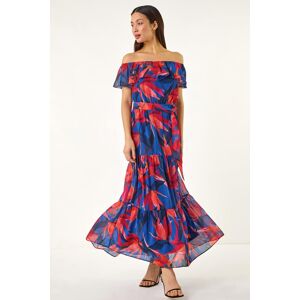 Roman Floral Print Bardot Belted Maxi Dress 18 female Roman Floral Print Bardot Belted Maxi Dress 18 female