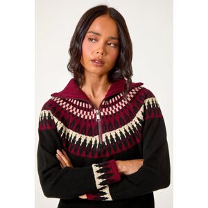 Roman Petite Fairisle Zip Detail Jumper 14 female Roman Petite Fairisle Zip Detail Jumper 14 female