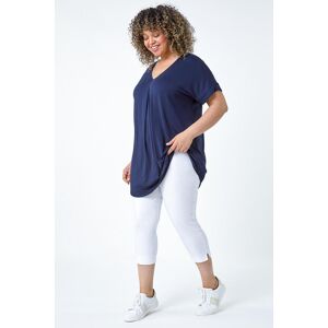 Roman Curve Pleat Front V-Neck Stretch Top 26-28 female Roman Curve Pleat Front V-Neck Stretch Top 26-28 female