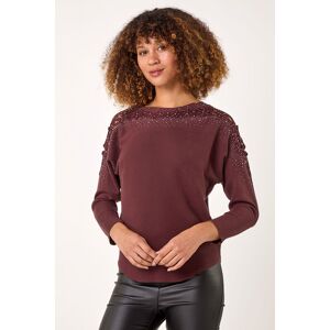 Roman Contrast Embellished Knit Jumper S female Roman Contrast Embellished Knit Jumper S female