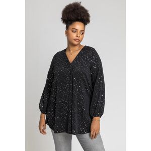 Roman Curve Pleat Front Sparkle Tunic Top 30-32 female Roman Curve Pleat Front Sparkle Tunic Top 30-32 female