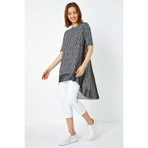 Roman Aztec Chiffon Hem Stretch Tunic Top 10 female Roman Aztec Chiffon Hem Stretch Tunic Top 10 female