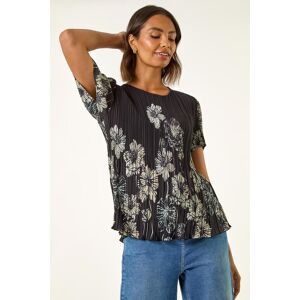Roman Floral Print Pleated Short Sleeve Top 20 female Roman Floral Print Pleated Short Sleeve Top 20 female