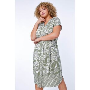 Roman Curve Border Print Shirt Dress 30-32 female Roman Curve Border Print Shirt Dress 30-32 female