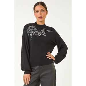 Roman Floral Sparkly Detail Knit Jumper 12 female Roman Floral Sparkly Detail Knit Jumper 12 female