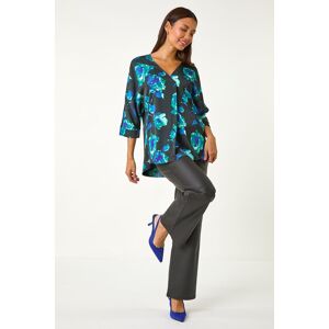 Roman Floral Print Kimono Sleeve Asymmetric Top 12 female Roman Floral Print Kimono Sleeve Asymmetric Top 12 female