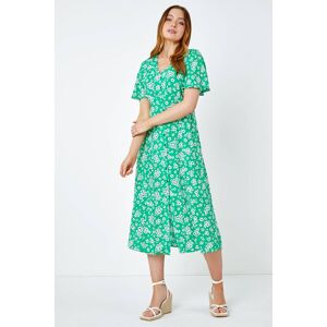 Roman Floral Print Button Detail Midi Dress 12 female Roman Floral Print Button Detail Midi Dress 12 female