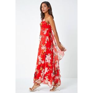 Roman Floral Cowl Neck Chiffon Dress 16 female Roman Floral Cowl Neck Chiffon Dress 16 female