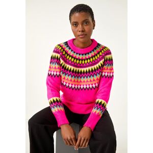 Roman Diamond Print Crew Neck Knit Jumper 10 female Roman Diamond Print Crew Neck Knit Jumper 10 female