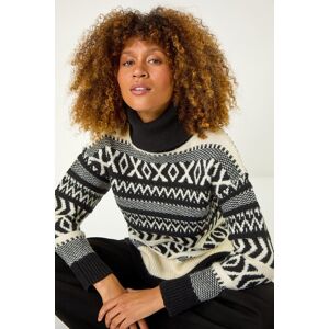 Roman Roll Neck Cross Stitch Knit Jumper 16 female Roman Roll Neck Cross Stitch Knit Jumper 16 female