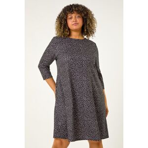 Roman Curve Spot Print Stretch Swing Dress 20 female Roman Curve Spot Print Stretch Swing Dress 20 female