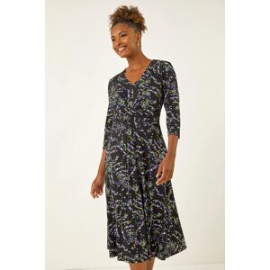 Roman Abstract Crossover Stretch Midi Dress 10 female Roman Abstract Crossover Stretch Midi Dress 10 female