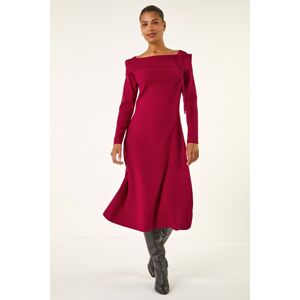 Roman Floral Bardot Knit Midi Dress 18 female Roman Floral Bardot Knit Midi Dress 18 female