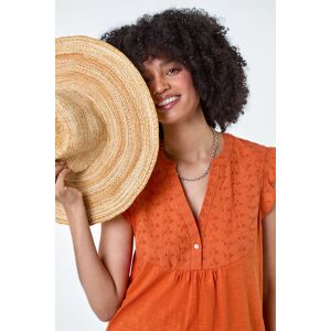 Roman Embroidered Frill Cotton Blend V-Neck Vest Top 10 female Roman Embroidered Frill Cotton Blend V-Neck Vest Top 10 female