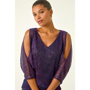 Roman Metallic Plisse Banded Hem Top 18 female Roman Metallic Plisse Banded Hem Top 18 female