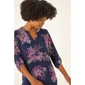 Roman Floral Puff Print Stretch Shirt 18 female Roman Floral Puff Print Stretch Shirt 18 female