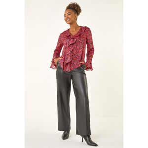 Roman Floral Frill Metallic Blouse 20 female Roman Floral Frill Metallic Blouse 20 female