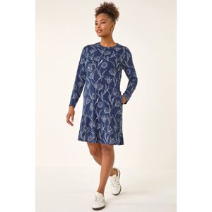 Roman Floral Print Side Button Stretch Dress 16 female Roman Floral Print Side Button Stretch Dress 16 female