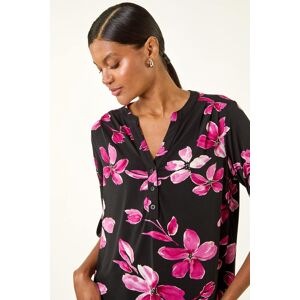 Roman Floral Puff Print Stretch Top 12 female Roman Floral Puff Print Stretch Top 12 female