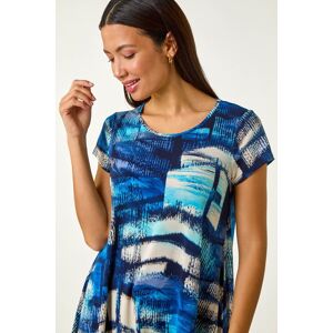 Roman Abstract Print Stretch Tunic Top 14 female Roman Abstract Print Stretch Tunic Top 14 female