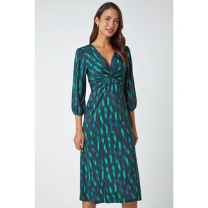 Roman Abstract Twist Front Midi Stretch Dress 20 female Roman Abstract Twist Front Midi Stretch Dress 20 female