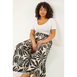 Roman Curve Leaf Print Metallic Wide Leg Trouser 30-32 female Roman Curve Leaf Print Metallic Wide Leg Trouser 30-32 female