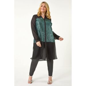 Roman Curve Sequin V-Neck Chiffon Blouse 18 female Roman Curve Sequin V-Neck Chiffon Blouse 18 female