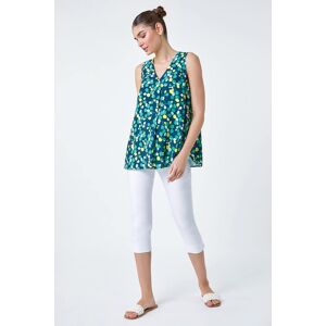 Roman Ditsy Spot Sleeveless V-Neck Pleat Vest Top 10 female Roman Ditsy Spot Sleeveless V-Neck Pleat Vest Top 10 female