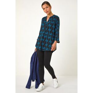 Roman Geometric Print Stretch Blouse 10 female Roman Geometric Print Stretch Blouse 10 female