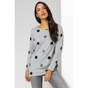 Roman Polka Dot Blouson Long Sleeve Jersey Tunic Top 18 female Roman Polka Dot Blouson Long Sleeve Jersey Tunic Top 18 female