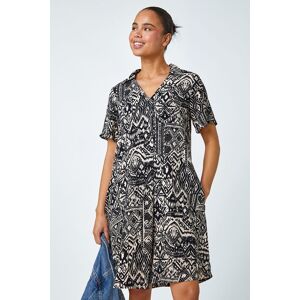 Roman Petite Aztec Pocket Tunic Dress 8 female Roman Petite Aztec Pocket Tunic Dress 8 female