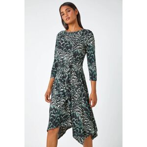 Roman Abstract Print Tie Waist Stretch Dress 20 female Roman Abstract Print Tie Waist Stretch Dress 20 female