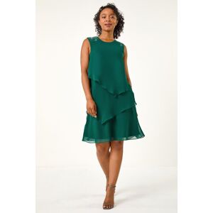 Roman Petite Embellished Tiered Shift Dress 8 female Roman Petite Embellished Tiered Shift Dress 8 female