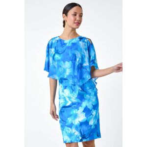 Roman Floral Chiffon Asymmetric Overlay Dress 12 female Roman Floral Chiffon Asymmetric Overlay Dress 12 female