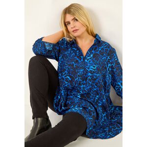 Roman Curve Animal Print Longline Tunic Shirt 18 female Roman Curve Animal Print Longline Tunic Shirt 18 female