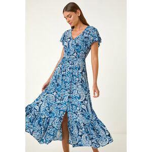 Roman Paisley Print Crinkle Maxi Dress 20 female Roman Paisley Print Crinkle Maxi Dress 20 female